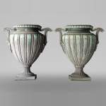 Pair of bronze garden vases, Empire style