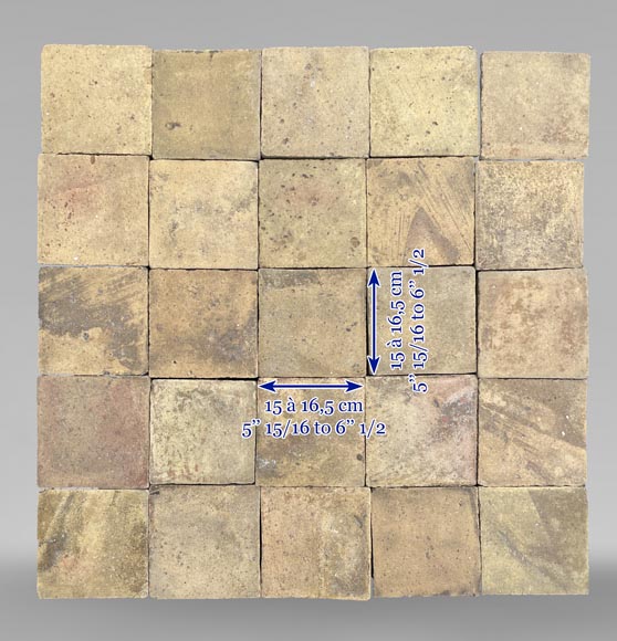 Important set of around 330 m² of terracotta floor tiles-5