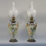 Pair of “parakeets Lamps” signed E. BERNARD