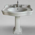 Earthenware washbasin on foot, late 20th century