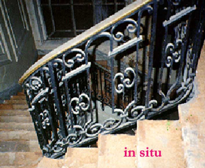 Napoleon III wrought iron bannister-13