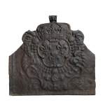 Cast iron cut fireback with the coat of arms of France, 18th century