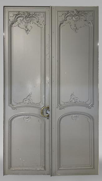 Two Louis XVI style double landing doors-1