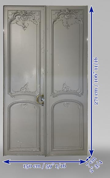 Two Louis XVI style double landing doors-24