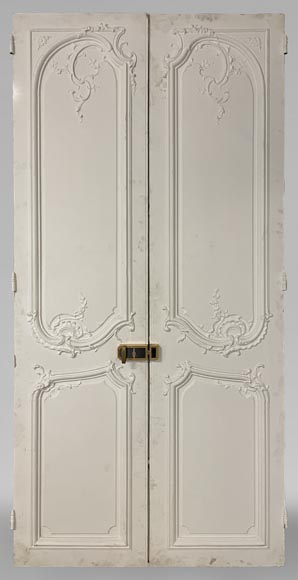 Important lot of 7 Louis XV style double doors-5
