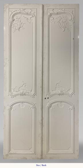 Important lot of 7 Louis XV style double doors-8