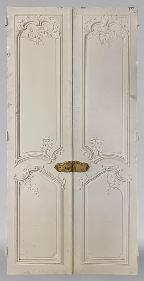 Important lot of 7 Louis XV style double doors-15