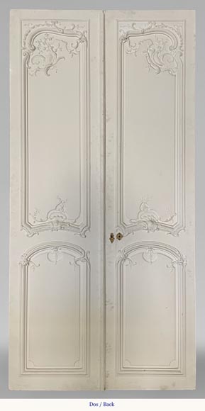 Important lot of 7 Louis XV style double doors-18