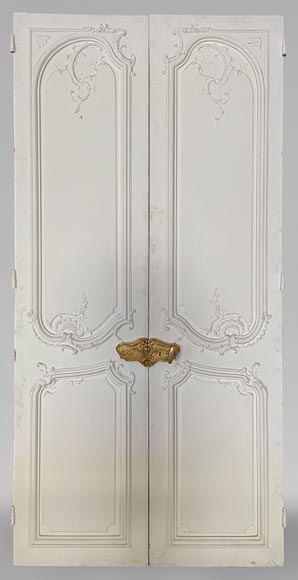 Important lot of 7 Louis XV style double doors-21