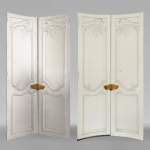 Exceptional pair of double Louis XV curved doorsn decorated on the two faces