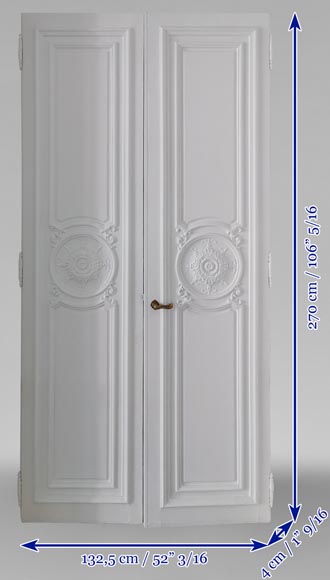 Pair of Régence style double dual-sided doors with roses-8