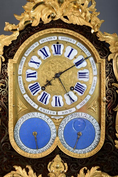 Jacques THURET (1669-1738) - Astronomical clock in a Boulle marquetry box attributed to Alfred-Emmanuel BEURDELEY (1847-1919) - Old collection of the duke of Mouchy-2
