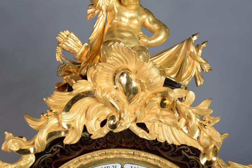 Jacques THURET (1669-1738) - Astronomical clock in a Boulle marquetry box attributed to Alfred-Emmanuel BEURDELEY (1847-1919) - Old collection of the duke of Mouchy-6