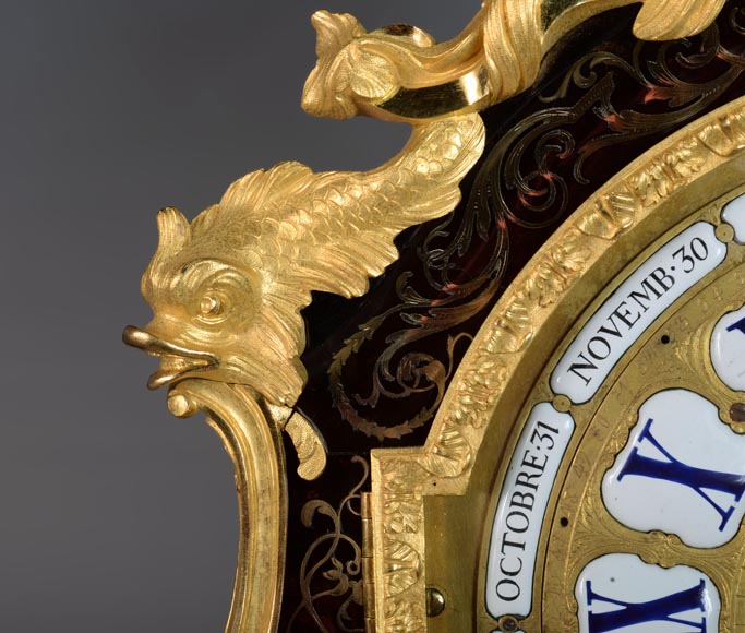 Jacques THURET (1669-1738) - Astronomical clock in a Boulle marquetry box attributed to Alfred-Emmanuel BEURDELEY (1847-1919) - Old collection of the duke of Mouchy-8