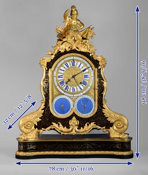 Jacques THURET (1669-1738) - Astronomical clock in a Boulle marquetry box attributed to Alfred-Emmanuel BEURDELEY (1847-1919) - Old collection of the duke of Mouchy-18