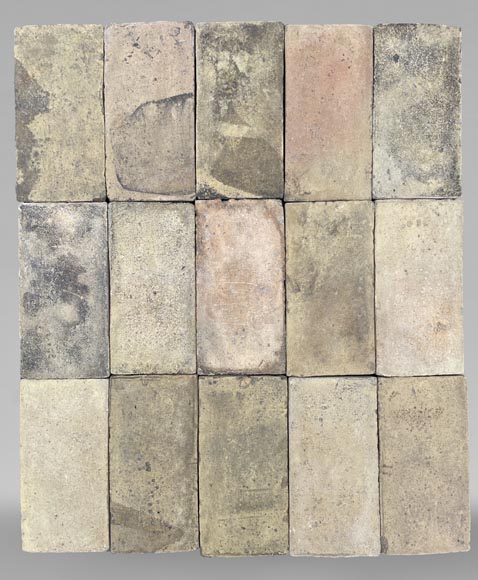 Important lot of around 160 m² of terra cotta rectangular tiles-0