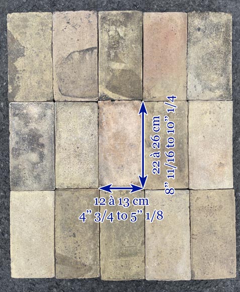 Important lot of around 160 m² of terra cotta rectangular tiles-7