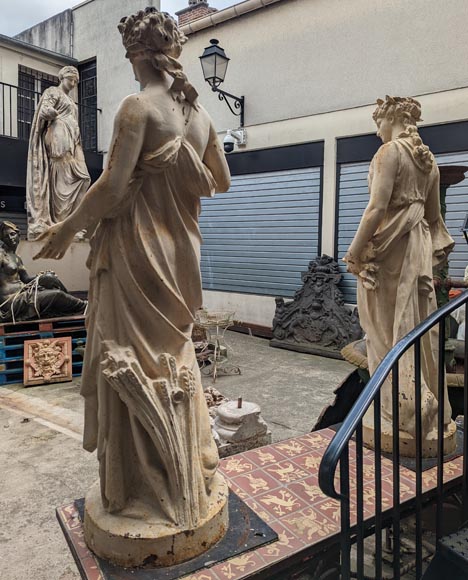 VAL D’OSNE FOUNDRY,  Cast iron statues of the goddess Ceres  and of the nymph Pomona, after Mathurin MOREAU-12