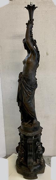 Cast iron street light depicting a woman, late 19th century-2