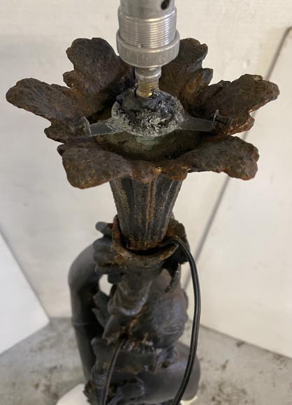 Cast iron street light depicting a woman, late 19th century-5