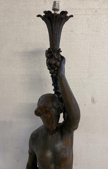 Cast iron street light depicting a woman, late 19th century-7