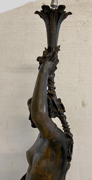 Cast iron street light depicting a woman, late 19th century-8