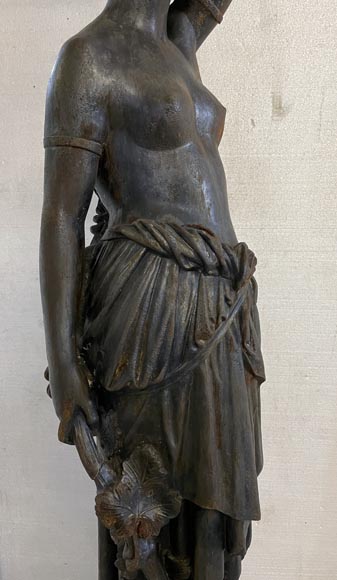 Cast iron street light depicting a woman, late 19th century-10