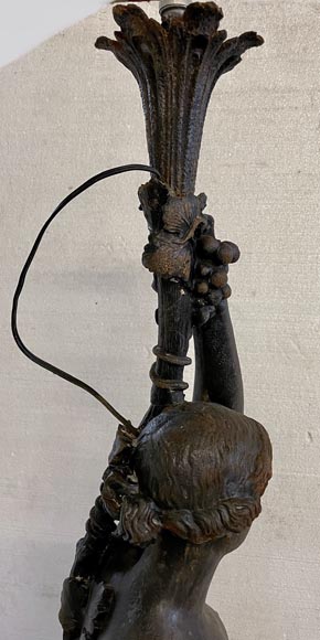 Cast iron street light depicting a woman, late 19th century-12