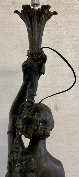 Cast iron street light depicting a woman, late 19th century-13