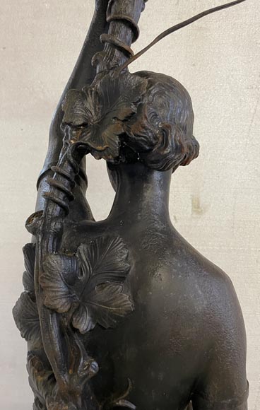 Cast iron street light depicting a woman, late 19th century-14