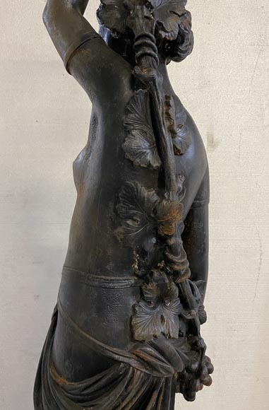 Cast iron street light depicting a woman, late 19th century-16