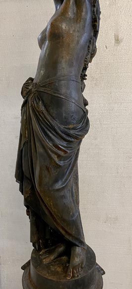 Cast iron street light depicting a woman, late 19th century-17