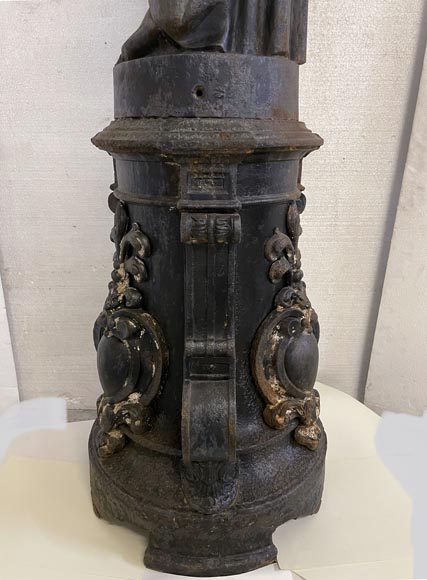 Cast iron street light depicting a woman, late 19th century-19