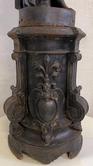 Cast iron street light depicting a woman, late 19th century-20