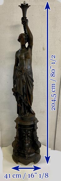 Cast iron street light depicting a woman, late 19th century-21