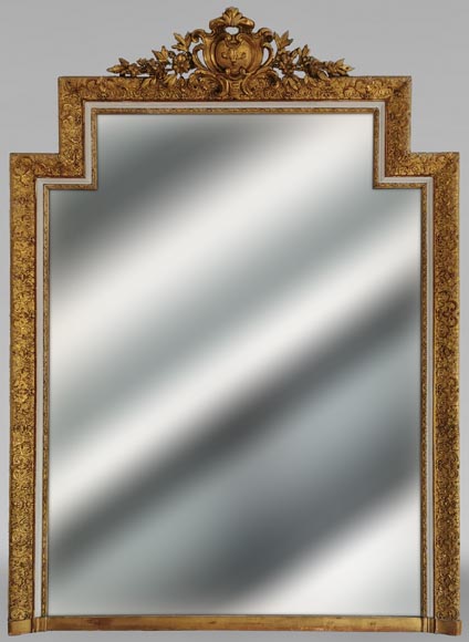 Regency style trumeau in stucco and gilded wood-0