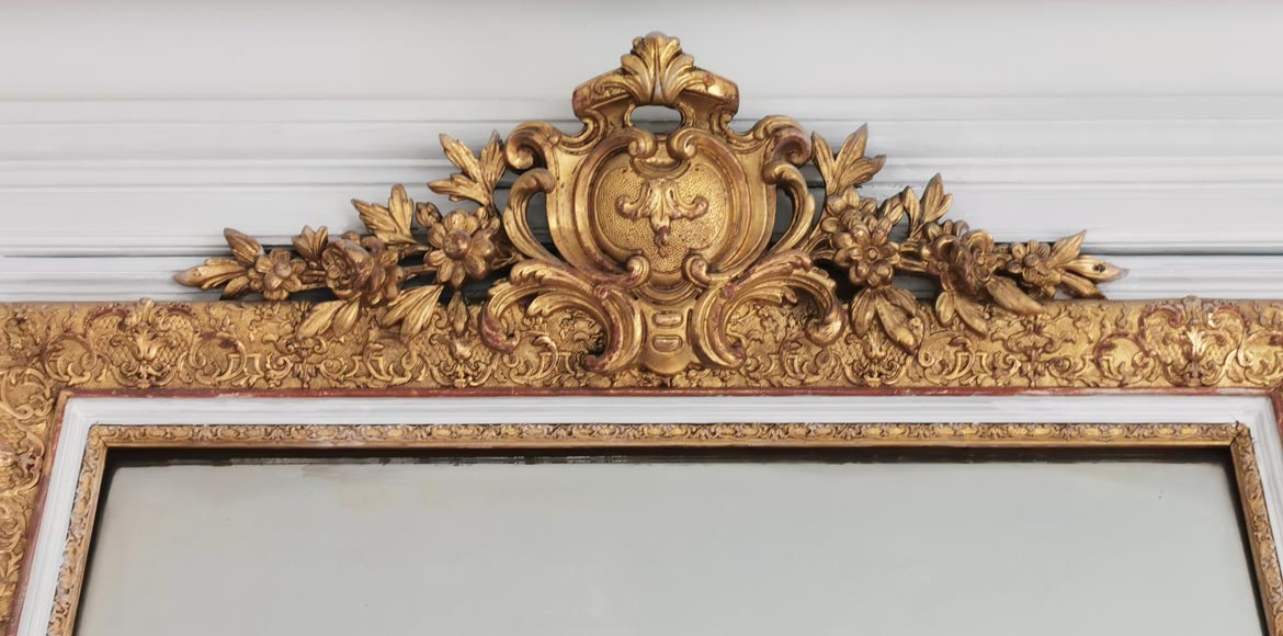 Regency style trumeau in stucco and gilded wood-1