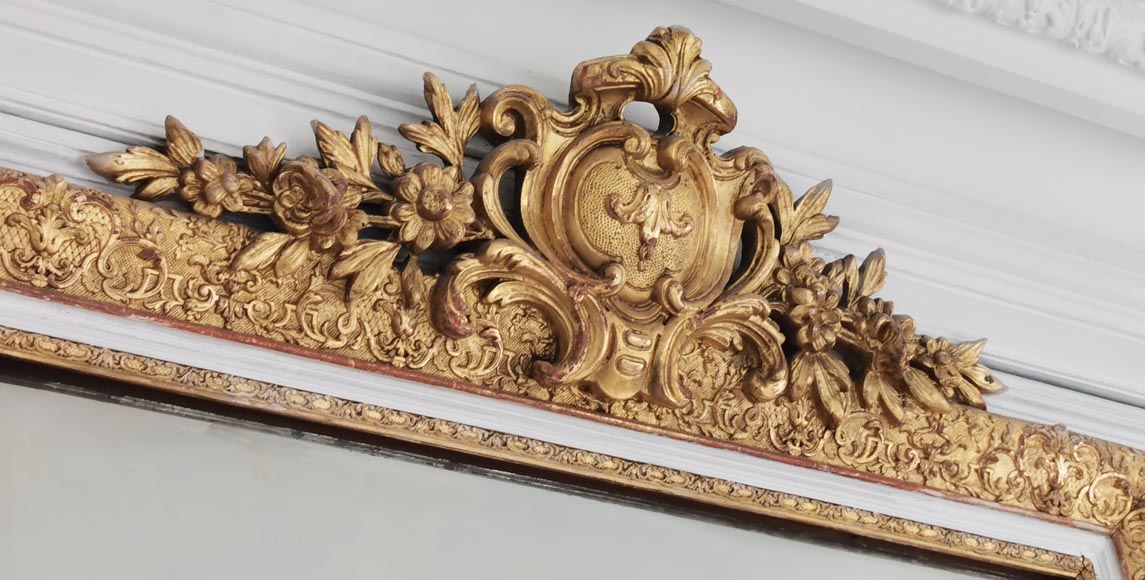 Regency style trumeau in stucco and gilded wood-2