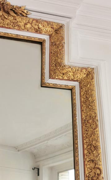 Regency style trumeau in stucco and gilded wood-3