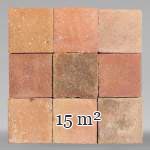 Set of around 15 m² of terracotta floor tiles