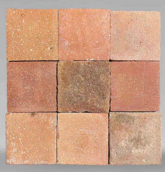 Set of around 15 m² of terracotta floor tiles-0