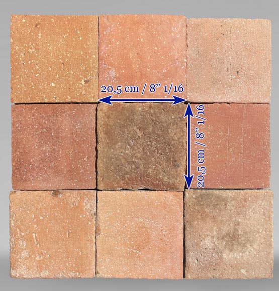 Set of around 15 m² of terracotta floor tiles-5