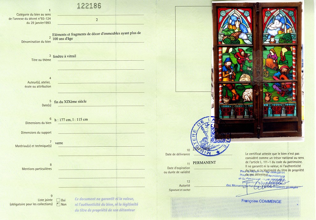 Export certificate