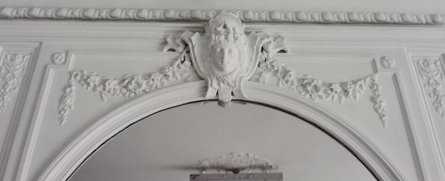 Napoleon III trumeau painted in white with a mascaron-1