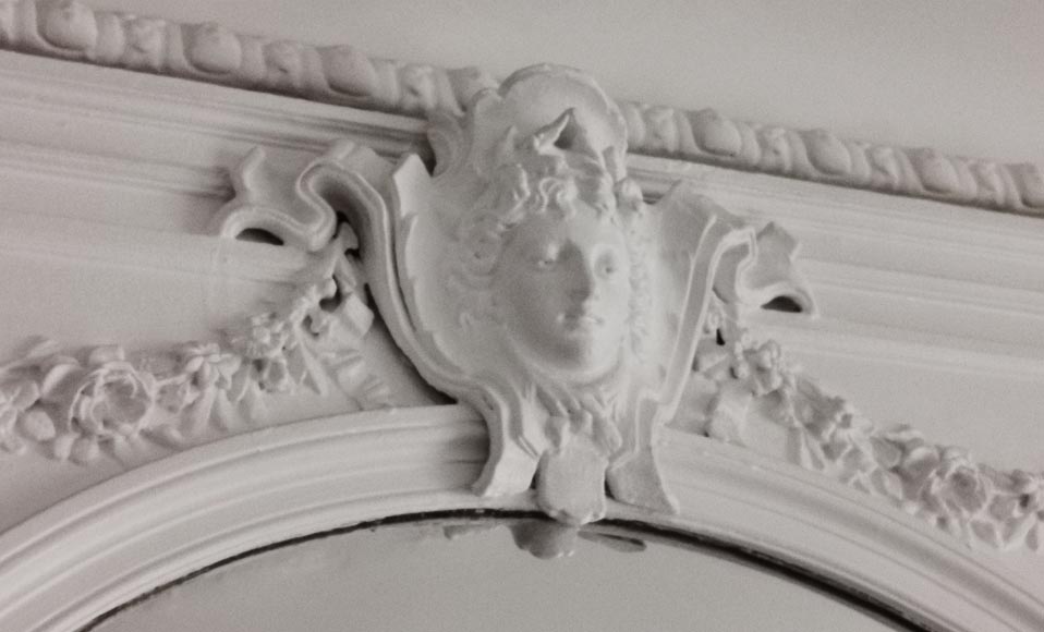 Napoleon III trumeau painted in white with a mascaron-3
