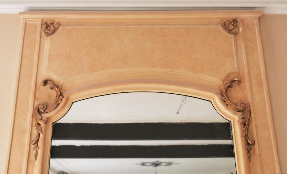 Beige Louis XV style trumeau, end of the 19th century-1