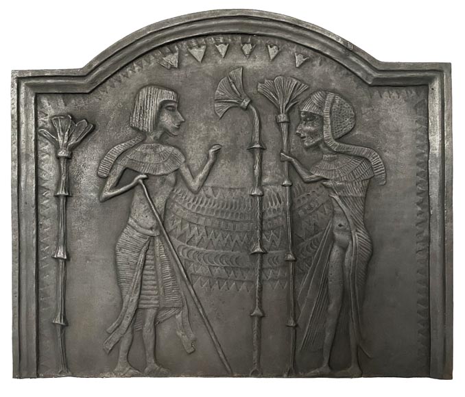 Fireback Adorned with an Egyptian-Inspired Low-Relief, 20th Century-0