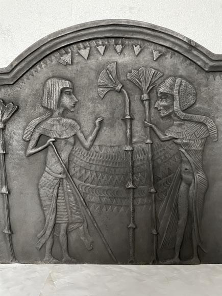Fireback Adorned with an Egyptian-Inspired Low-Relief, 20th Century-1