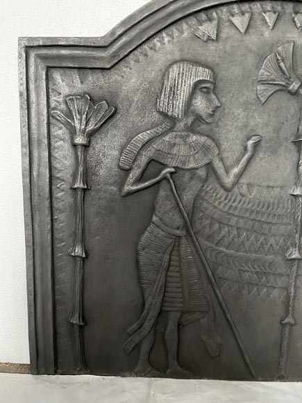 Fireback Adorned with an Egyptian-Inspired Low-Relief, 20th Century-2