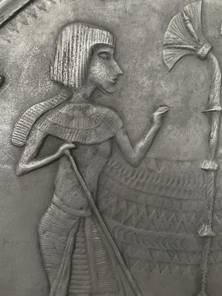 Fireback Adorned with an Egyptian-Inspired Low-Relief, 20th Century-3